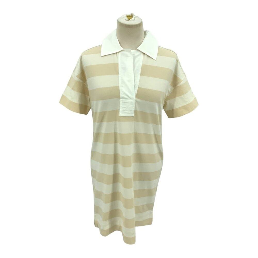 Everlane The Organic Cotton Polo Dress Beech Bone Stripe Size XS NWT $68 MSRP - Picture 2 of 9